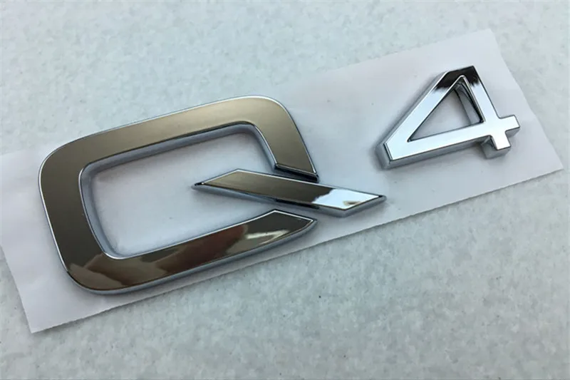 20 комплектов 3D автомобильный Стайлинг ABS пластик серебро Q3 Q4 Q5 Q6 Q7 Эмблема для багажника значок боковые логотипы автомобили наклейки на тело