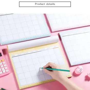 

54 Sheets Simple Desktop Planner Weekly Planner Book Desktop Schedule Month Plan Tear Notebook Work Efficiency Summary Plan