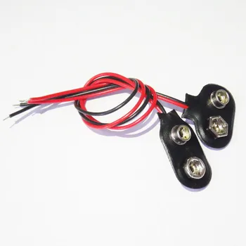 

50pcs 15cm 9V Battery Snap Connector clip Lead Wires holder T type / I type