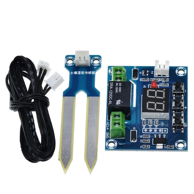 XH-M214 Humidity Controller Soil Sensor Module 20-99%RH Automatic Control Irrigation Computer System Red Digital Display Module - Image 2