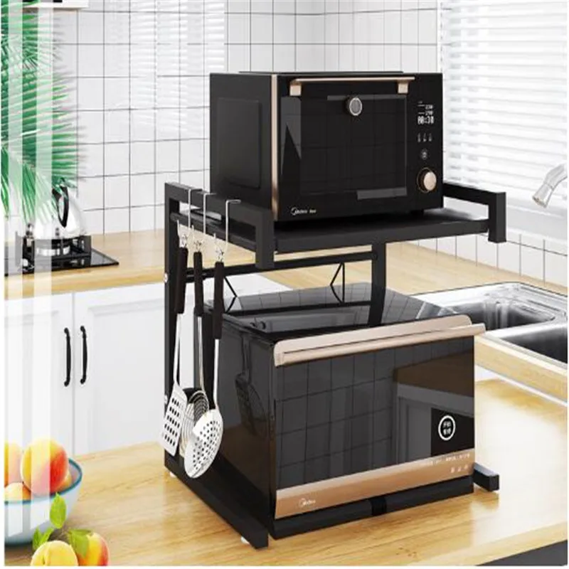  Organizer Kitchen Microwave Oven Shelf Metal Multi Function Stand Two Layers Dish Space Saving Rack - 4000349900589