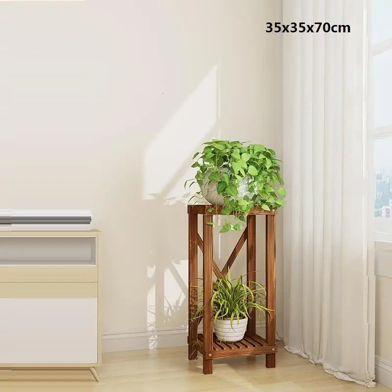 Flores Estante Para Plantas For Wood Scaffale Porta Piante Indoor Balcony Shelf Rack Dekoration Outdoor Flower Plant Stand - Цвет: MODEL F