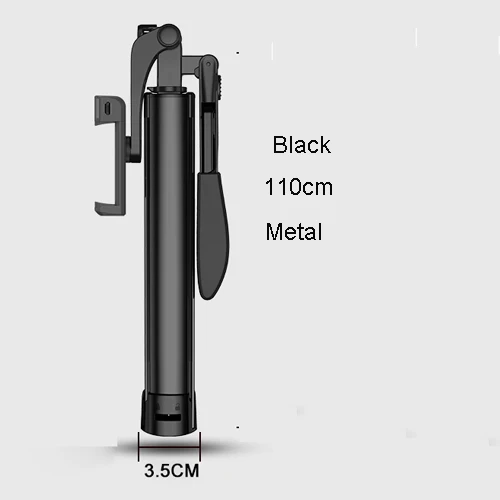 Black 110cm Для xiaomi селфи палка Bluetooth мини штатив селфи с беспроводным пультом дистанционного управления для iPhone 6 6s 7 8 plus samsung Android телефон - Цвет: Black 110cm