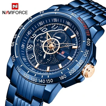 

Luxury Brand NAVIFORCE Mens Watches Stainless Steel Men Business Casual Dress Wristwatch Waterproof Clock Male Relogio Masculino