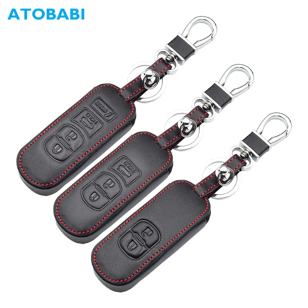 Чехол для автомобильного ключа из натуральной кожи Mazda 3 2 5 6|auto smart key|smart key caseauto case |