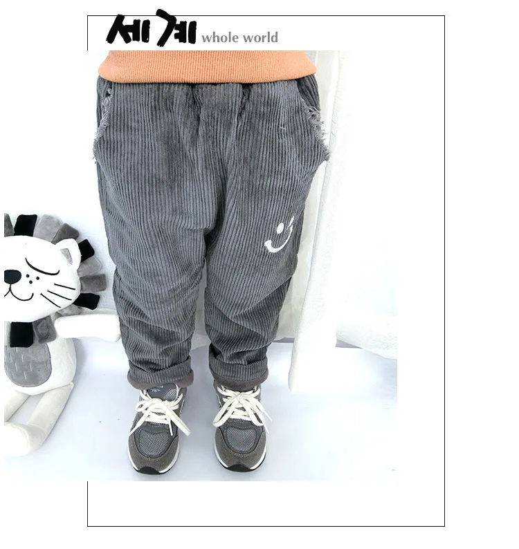 Autumn And Winter Children Corduroy Casual Pants Korean-style Brushed And Thick Trousers Children Men And Women Children ba