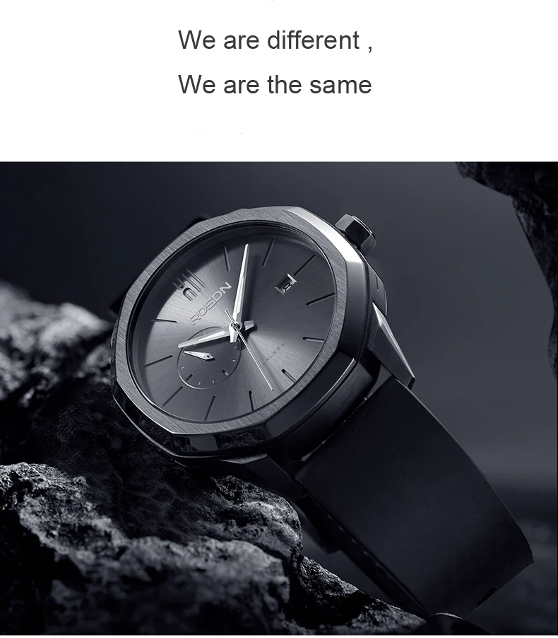 Luxury Brand ROSDN Men's Watches Japan MIYOTA Automatic Mechanical Pocket Watch Man Sapphire 50M Waterproof Silicone Strap R2190