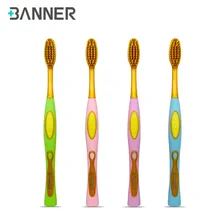 Баннер зубная щетка для ухода за полостью рта здоровье зубов Глубокая чистка эко Средний золотой шелк мягкая щетина зубные щетки