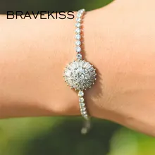 Bravekiss винтажные круглые браслеты с кубическим цирконием CZ модные белые браслеты для друзей тенниса аксессуары ювелирные изделия с кристаллами UB0210