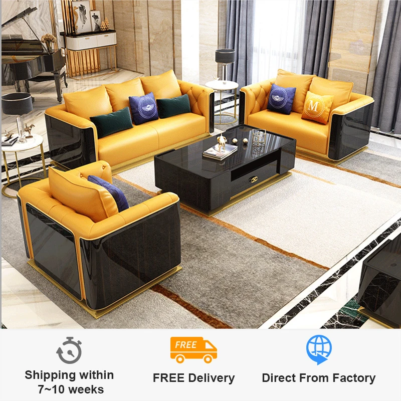Sofa 123 Combination Post-Modern Simple Small-Sized Solid Wood Sofa Model Room sofa set