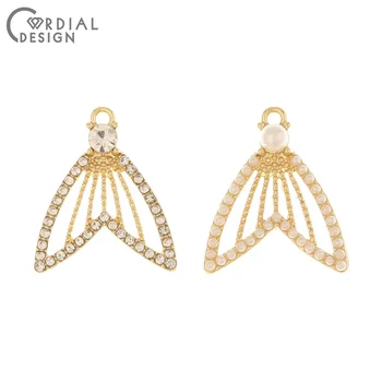 

Cordial Design 50Pcs 20*23MM Earrings Accessories/Rhinestone Pendants/Fish Tail Shape/DIY Charms/Jewelry Findings & Components