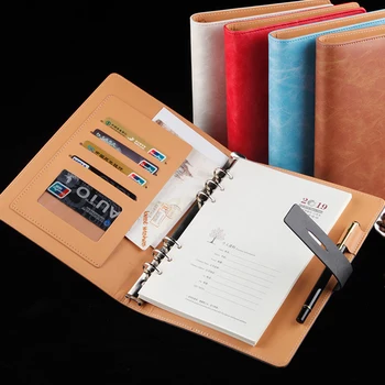 

Faux Leather Cover Notebook A5 Size Loose Leaf Notepad Notebook Diary Office Stationery Bullet Journal caderno