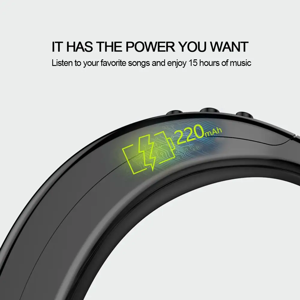 Wireless Bluetooth 5.0 Earphones Stereo Ear Hook Sports Headset Handsfree With Microphone Business Driving Headphones