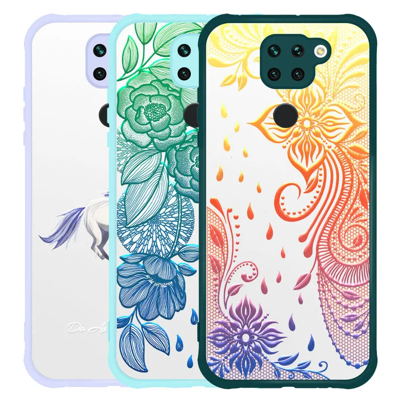 

Case For RedMi Note 9 Fashion pattern Acrylic PC Shockproof Back Cover For RedMi Note 9 10X 4G Soft Silicone frame Phone Cases