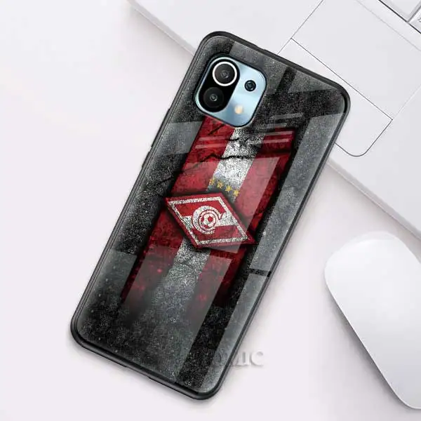 Russian Spartak Moscow Football Glass Case for Xiaomi Redmi Note 9S 8 K40 Mi 11 Poco X3 NFC 9 8T 9T 10T Pro 10 Lite Phone Cover T02