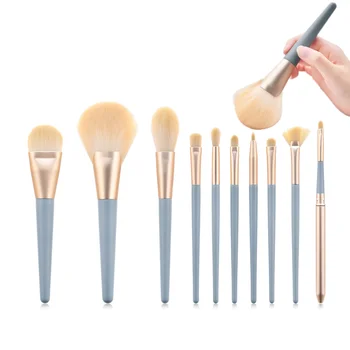 

10pcs Professional Makeup Brushes Set Facial Eye Shadow Blending Eyeliner Eyelash Foundation Fan Brush for Make Up Cosmetic Tool