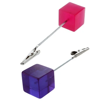 

HOT 2 Pcs Memo Halter Card Holder Memo Clip Photo Picture Holder With Alligator Clip, Pink & Purple
