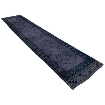 

84x388 Cm Purple Handmade Boho Runner Rugs-3x13 Ft