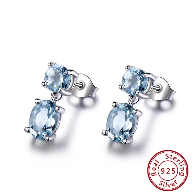 VSE07 ORSA JEWELS твердые 925 пробы серебряные серьги-гвоздики для женщин подлинный голубой топаз роскошные женские ювелирные изделия VSE05 - Цвет камня: VSE07