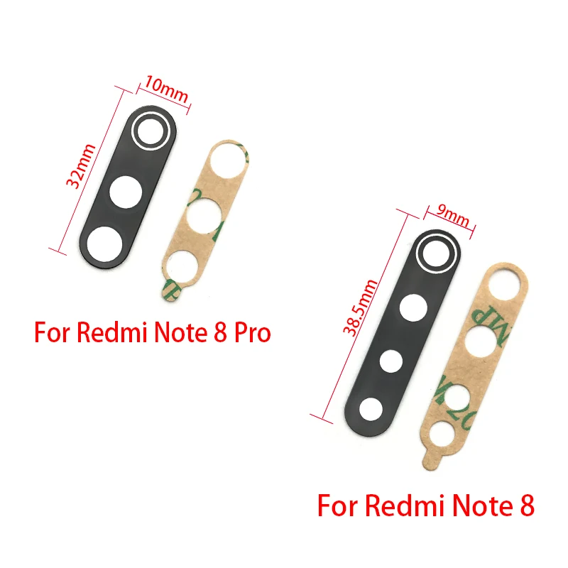 10 шт./лот, задняя камера, стеклянный объектив для Xiaomi Redmi Note 8 Pro, стекло для камеры с клеем
