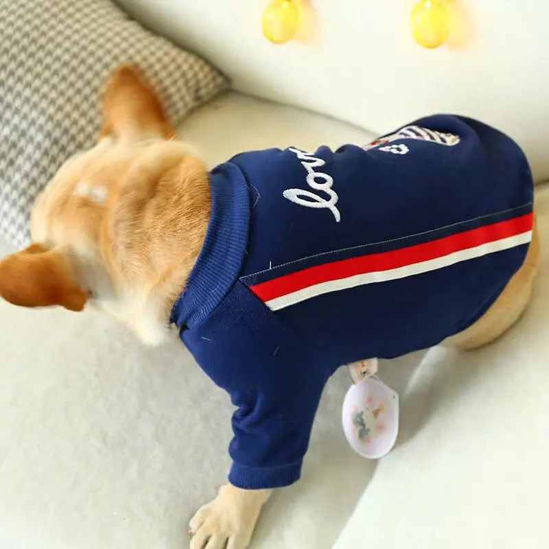 Модная толстовка с капюшоном для собаки, зимние теплые Pet Одежда с принтом в виде собак французский одежда для бульдога для собак домашних животных куртка Костюмы щенок йоркширского терьера наряд