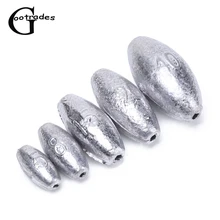 5 шт. полый водосток в форме оливки рыболовное грузило осень портативный взрывной крючок Алюминиевые продукты рыболовные снасти 3g-40 г грузила