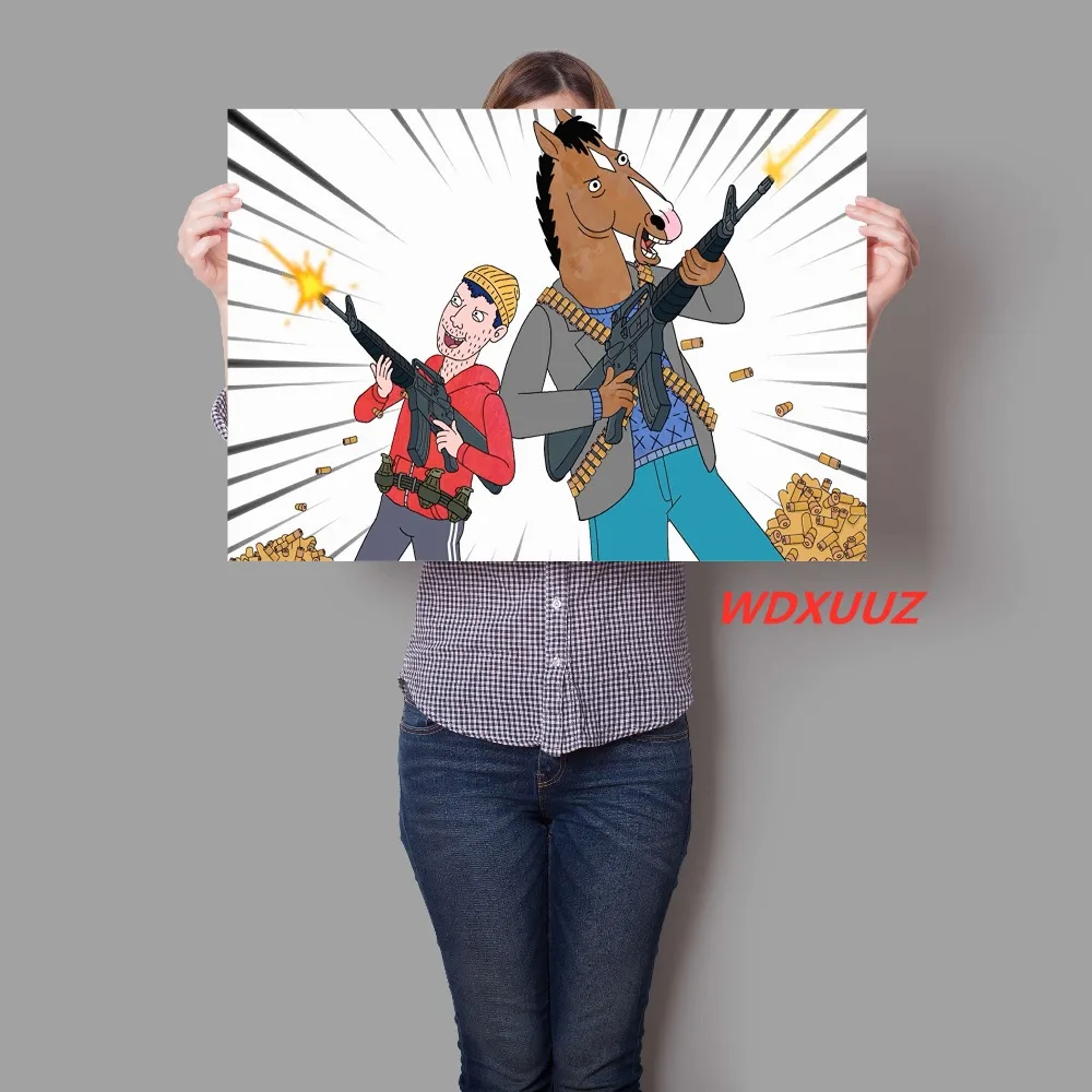 Американская Популярная комедия мультфильм BoJack всадник винтажная Акварельная картина для украшения дома Художественный Декор настенное искусство o822