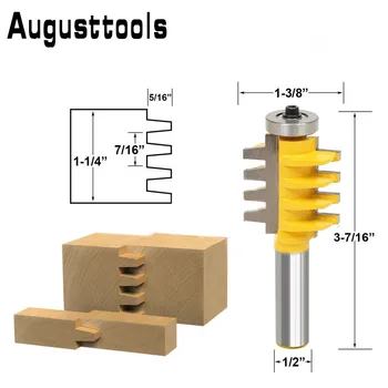 

Augusttools 1/2" Shank Rail and Stile adjustable finger joint router bit Cone Tenon Woodwork Cutter Tools Wood Router Cutters