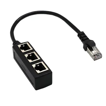 

RJ45 Y Splitter Adapter 1 to 3 Port Ethernet Switch Cable for CAT 5/CAT 6 LAN Ethernet Socket AS99