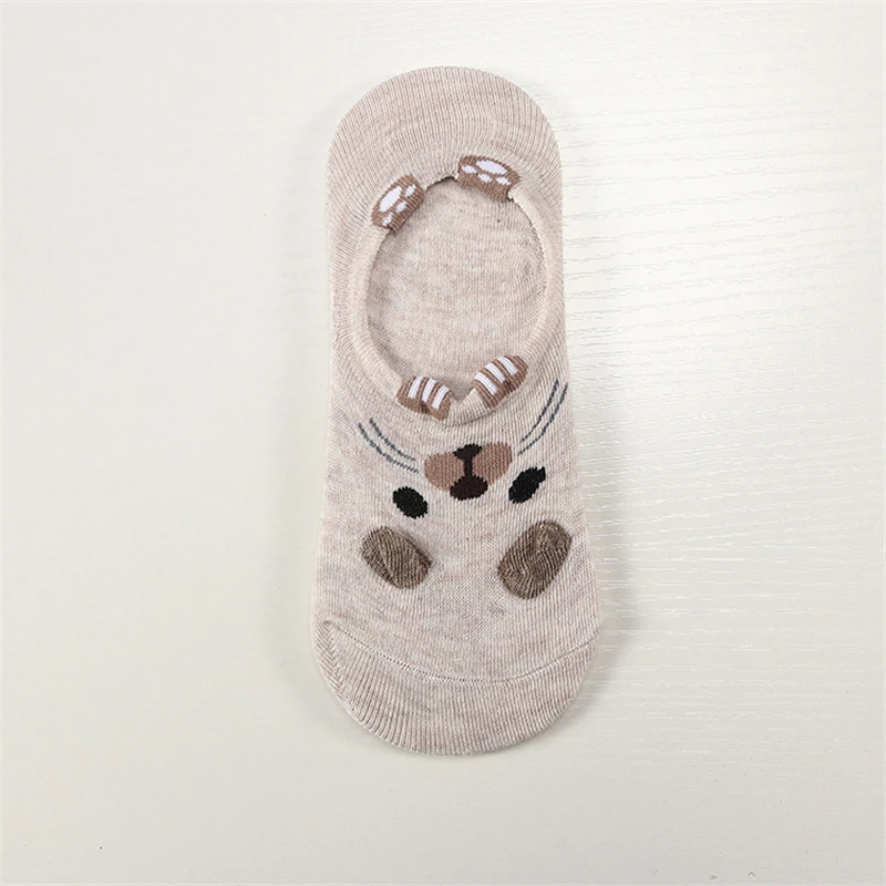 PW13-2 5 пар, Мультяшные носки с милыми животными, женские носки Popsocket, забавные короткие женские носки длиной до лодыжки, хлопковые носки PW13 - Цвет: PW13-2