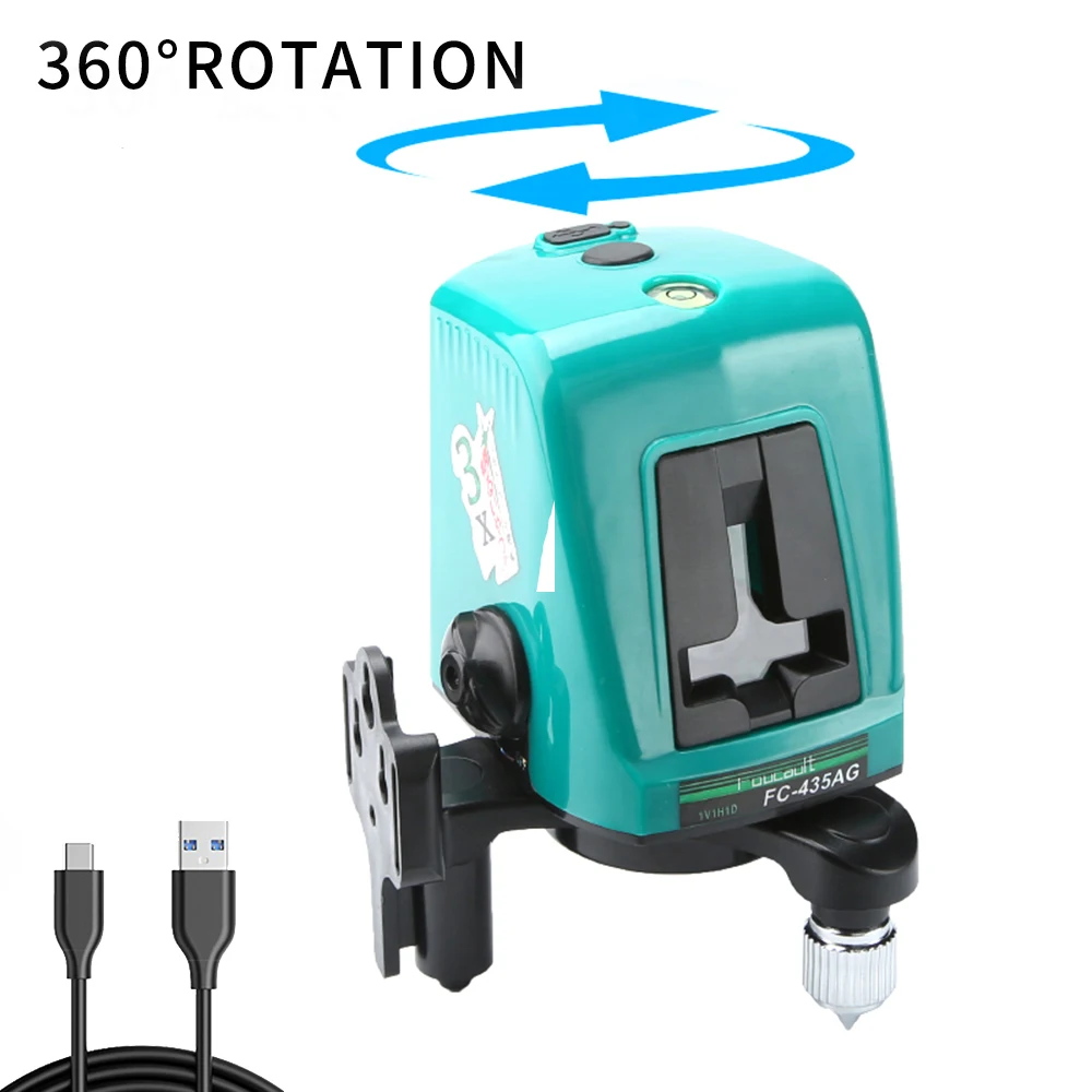 USB Green Перекрестный красный лазерный уровень Профессиональный 360 Вращающийся горизонтальный и вертикальный самонивелирующийся измеритель расстояния с usb-портом - Цвет: USB Green