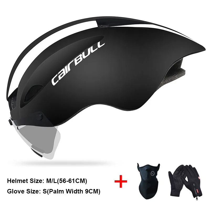 Black White Glove S Открытый Спортивный MTB велосипедный шлем с TT Объектив Маска перчатки ветрозащитный дорожный горный велосипед шлем Сверхлегкий велосипедный шлем для верховой езды - Цвет: Black White Glove S