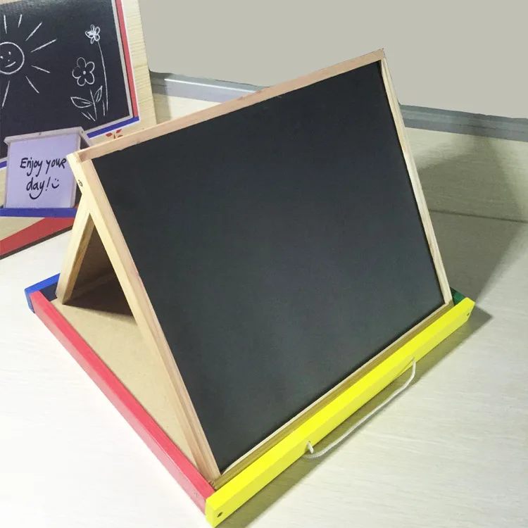 

Origional Children Wooden Drawing Board-Hanging Braced Dual Purpose Multi-functional Double-Sided Medium-small No. Blackboard To