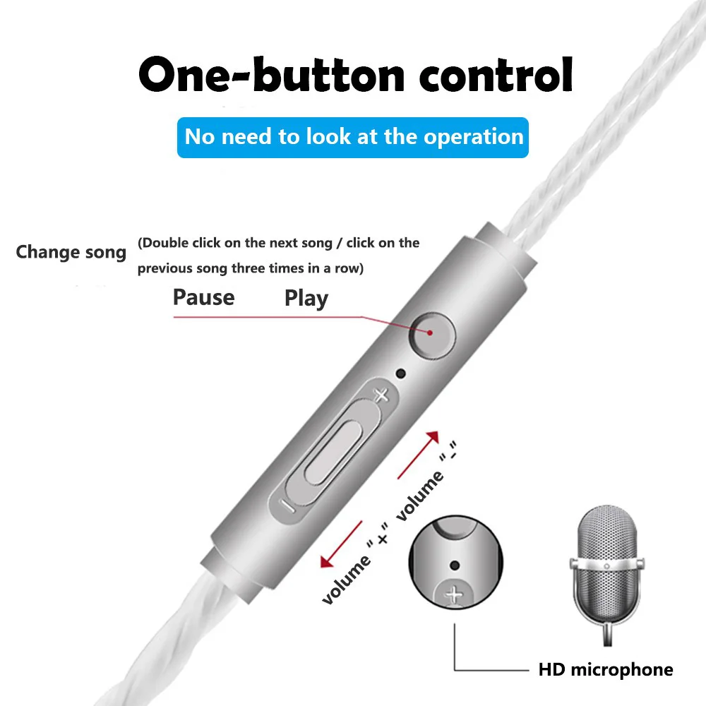 Willkey A18 In-Ear Earphone Headphones Metal Stereo Super Bass Phone Headset HiFi Wired Earbuds HiFi with Mic for Xiaomi Samsung