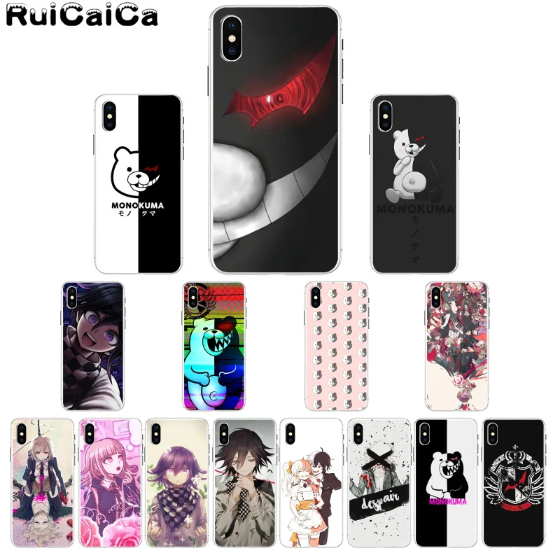 RuiCaiCa Danganronpa Monokuma TPU Мягкий резиновый чехол для телефона iPhone X XS MAX 6 6s 7 7plus 8 8Plus 5 5S SE XR