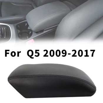 

Leather Armrest Center Box Console Lid Cover Fit For- Q5 2009-2017(Black)