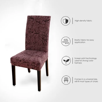 

Universal Size Big Elastic Chair Cover Dining Room Chair Cover Removable Dustproof Seat Cover Chair Slipcover 1/2/4/6pcs