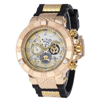 

Oversized Men Watches Large Dial Rubber Strap Men's Quartz Wrist Watch Brand AAA Sports Waterproof Watches Montre homme