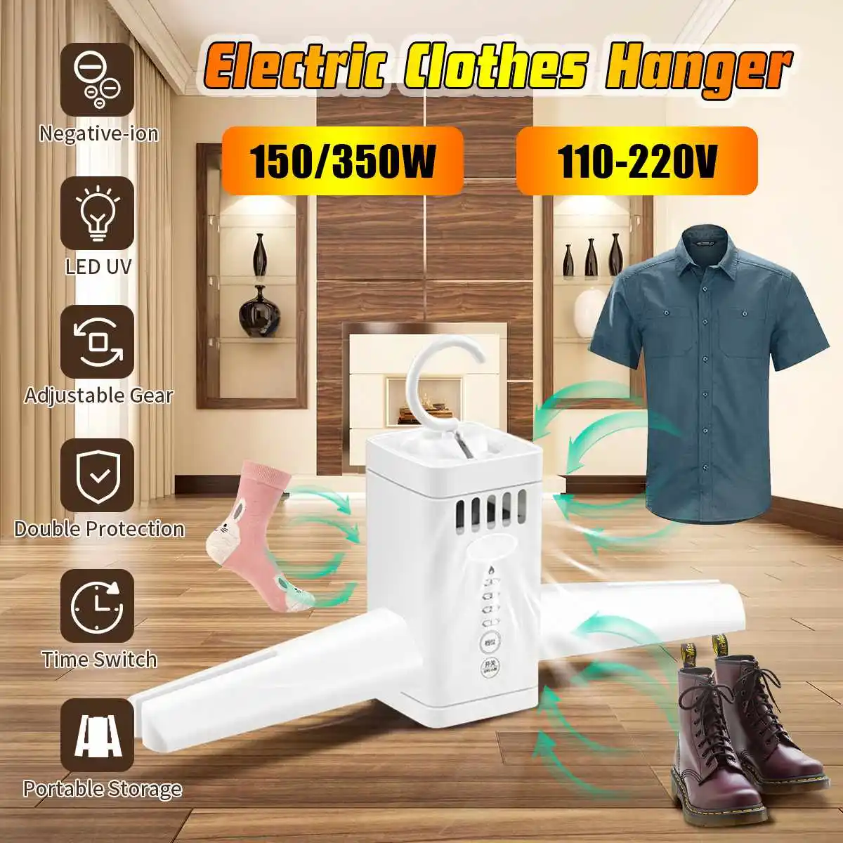 Electric Clothes Drying Rack Led Uv Smart Adjust Hanger Clothes Dryer Portable Outdoor Travel Mini Folding Clothing Shoes Heater Clothes Dryers Aliexpress