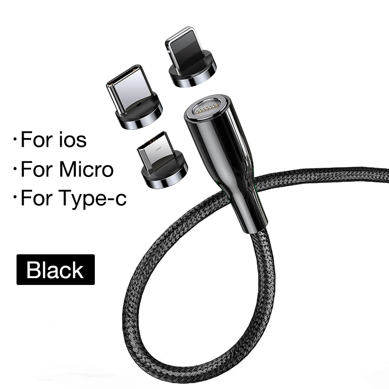CAFELE Магнитный зарядный usb-кабель 3 А кабели для быстрой зарядки для iPhone USB type C Micro кабель для samsung huawei Xiaomi Oneplus - Цвет: Black for 3 in 1