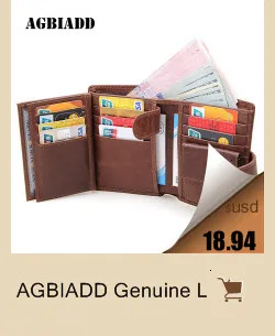AGBIADD тонкий кошелек RFID передний карман бумажник минималистский безопасный тонкий кредитный держатель для карт B564-50