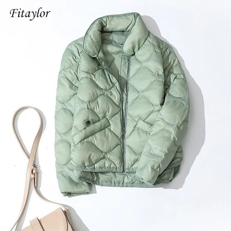 Fitaylor 2019 новинка воротник стойка 90% ультра легкий пуховик зимний женский белый