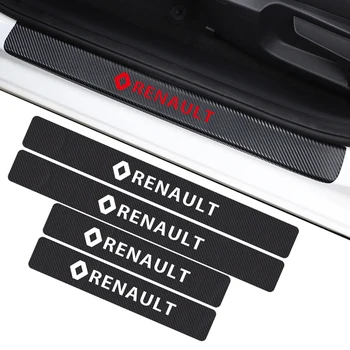 

4pcs Carbon Fiber Car Door Threshold Scuff Guard Protector Sticker Car Door Sill Decal Fit for Renault Duster Megane 2 Logan etc