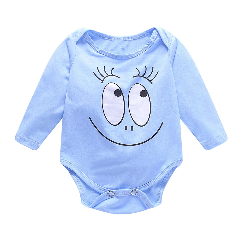 Fashion Smiley Face Newborn Boys Girls Romper spring Baby Smile Cartoon Long Sleeve Cotton Clothes cap Jumpsuit