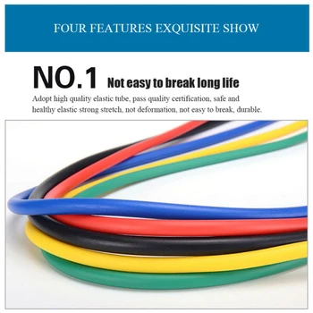 

100% Brand New 11 Pcs/Set Yoga Crossfit Fitness Resistance Bands Heavy Workout Exercise Tubes Sets Of Tension Band