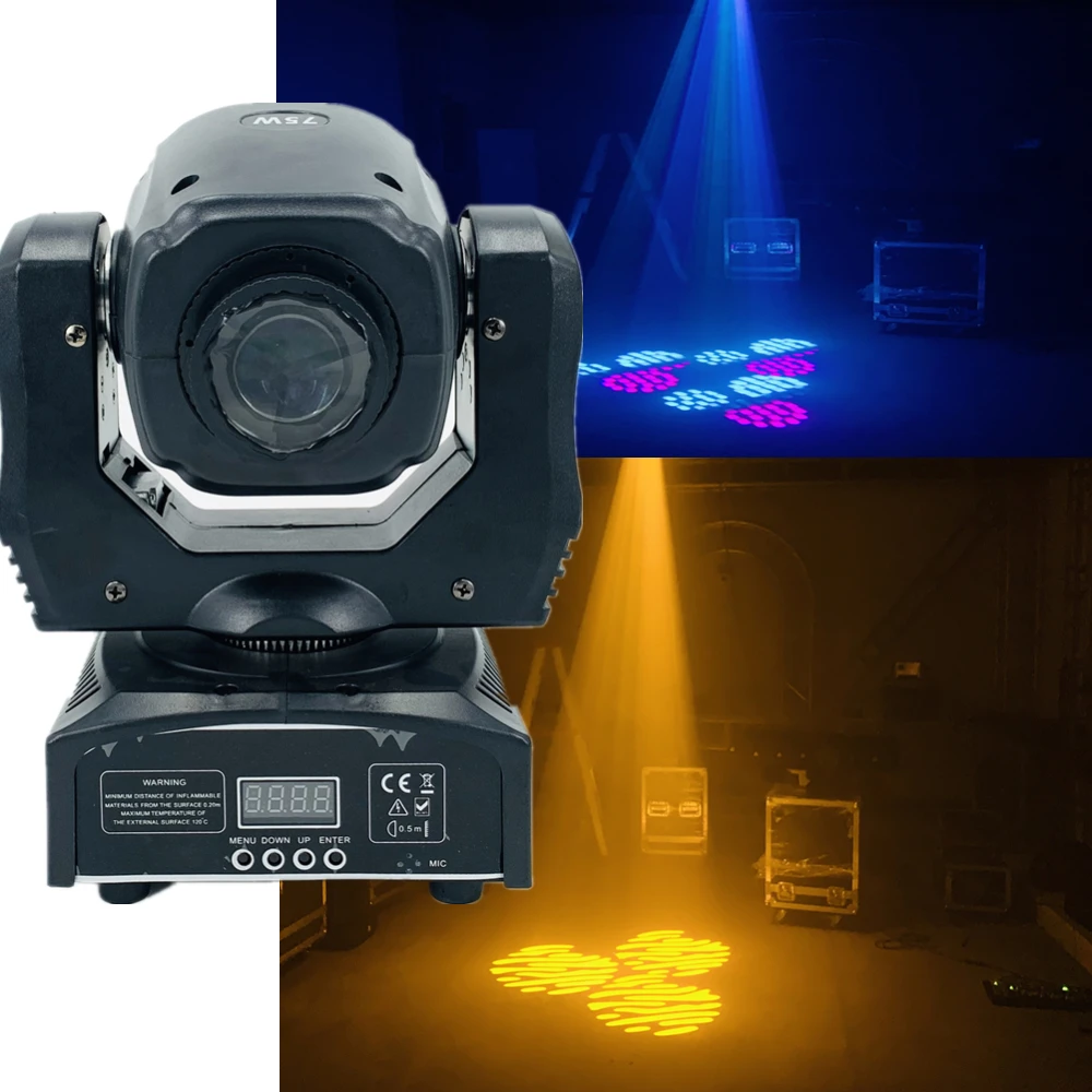 LED 75W mini led spot moving head light 3 prism gobo beam 60W moving heads lights super bright LED D