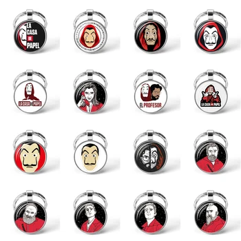 

La Casa De Papel keyring Spain TV The House of Paper necklace Money Heist Keychain Salvador Dali Professor Key Chain Jewelry
