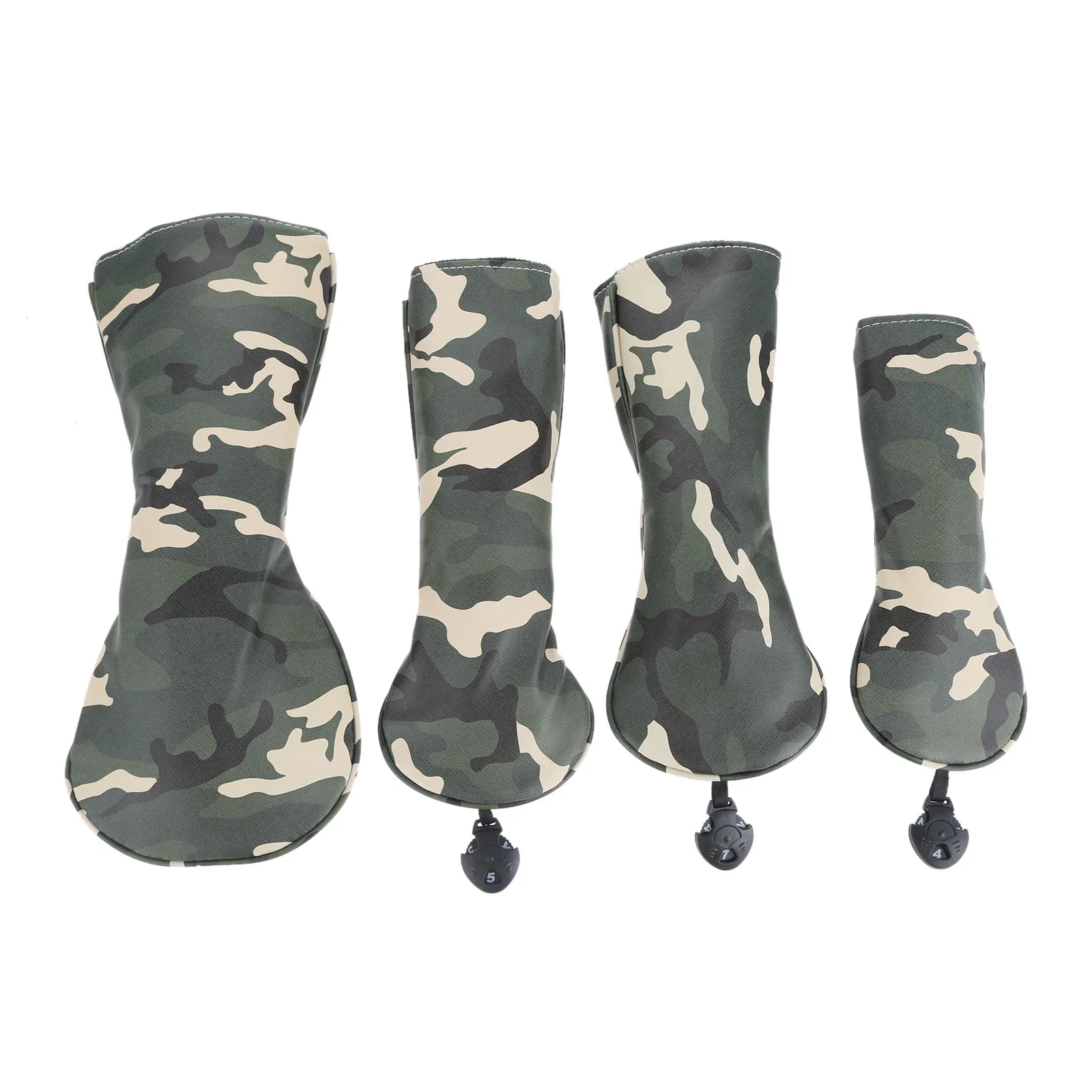 Camo Green 4 шт. профессиональный водонепроницаемый чехол для головы гольф-клуба из искусственной кожи набор № 1,3, 5, UT Гольф Дерево драйвер клуб головы крышка протектор - Цвет: Camo Green