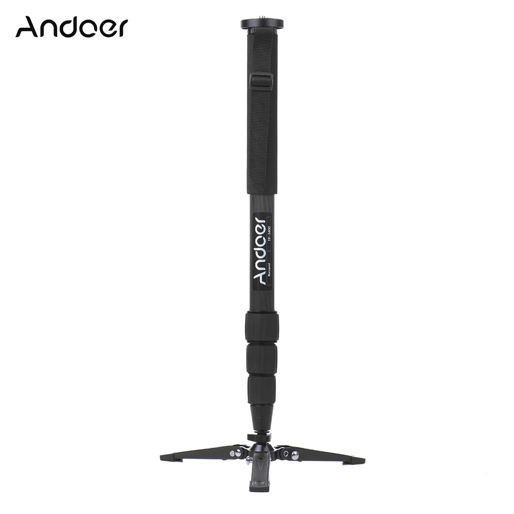 Andoer TP-340C Портативный штатив монопод из углеродного волокна для камеры Canon Nikon sony DSLR камера s 4 секции регулируемая высота
