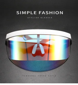

Oversized Exaggerated Visor Wrap Shield Large Mirror Sun Glasses Half Face Shield Guard Protector Fashion sun and UV protection